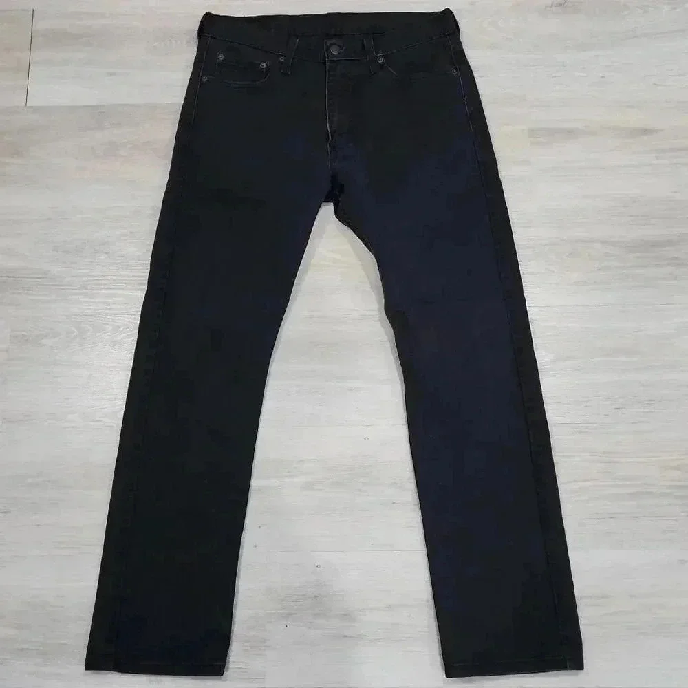 Levi's Men's Mid-Rise 513 Five Pocket Straight Leg Jeans Size Black W32 L32